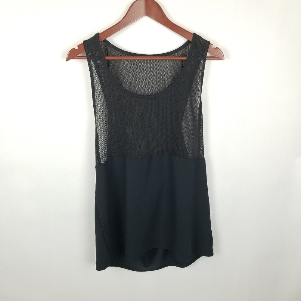 Fabletics NEW Black Sandy Semi-Sheer Tank XXL